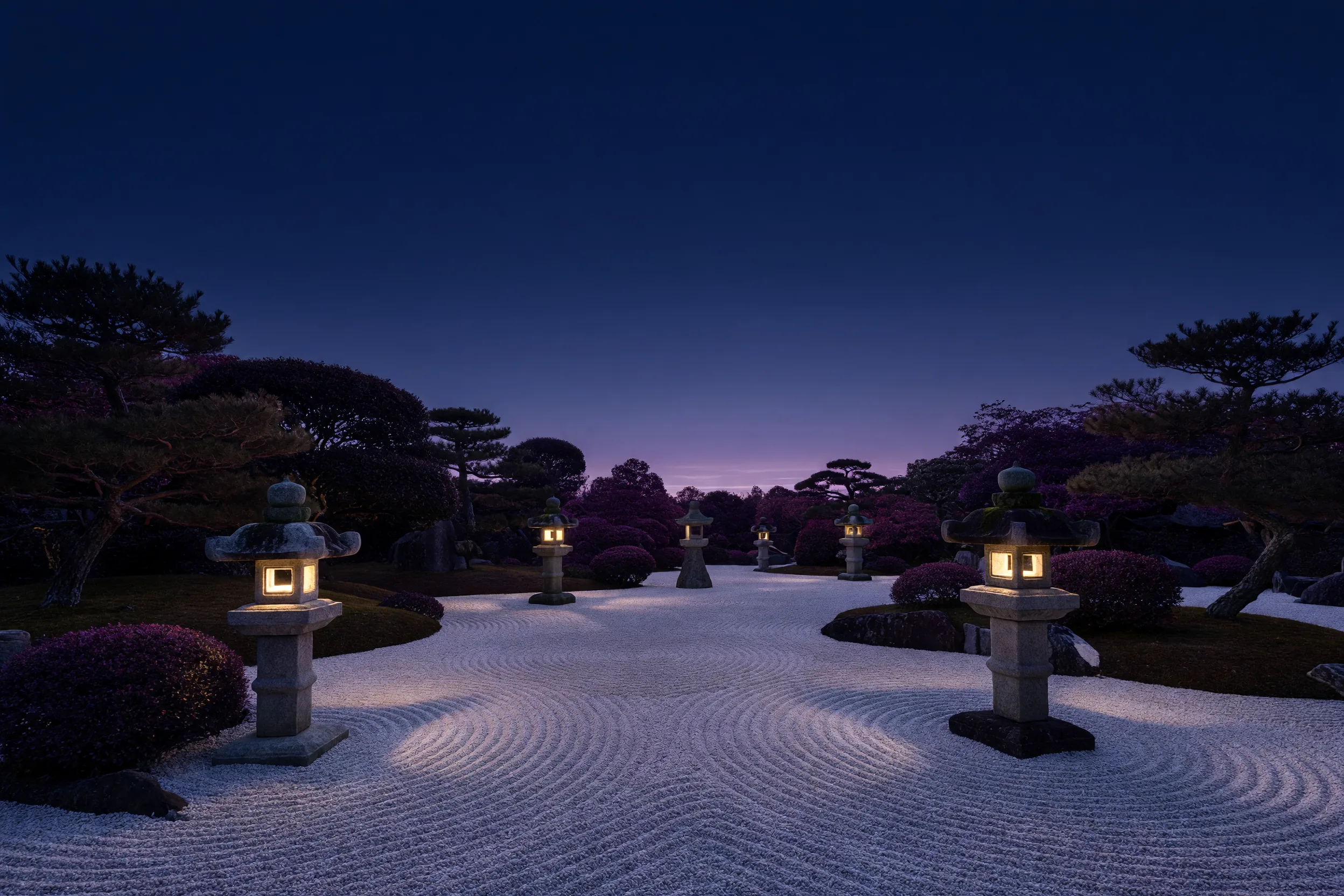 禅庭の夜灯